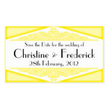 Dusky Yellow Vintage, save the date mini cards Business Card Template