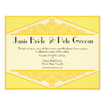 Dusky Yellow Vintage, wedding invitation