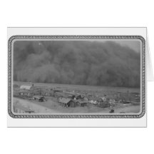 Dust Storm in Approching Rolla Kansas in 1935 Greeting Cards