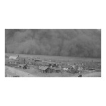 Dust Storm in Approching Rolla Kansas in 1935 Photo Card Template