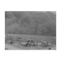 Dust Storm in Approching Rolla Kansas in 1935 Postcard