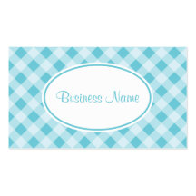Dusty Blue Gingham Pattern Business Card