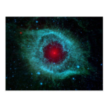 Dusty Eye of Helix Nebula by Spitzer Telescope Post Card