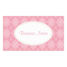 Dusty Pink Argyle Business Card