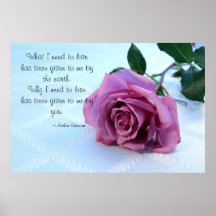 Dusty Pink Rose Love Quote Poster