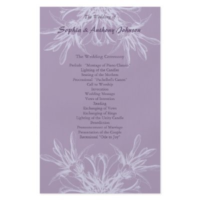 Dusty Purple Floral Wedding Program by BotanicalArt