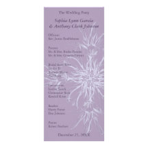 Dusty Purple Floral Wedding Program Rack Card Design