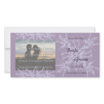 Dusty Purple Vintage Wedding Photo Card