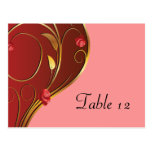 Dusty Rose Pink Golden Swirls Wedding Postcards