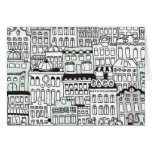 Dutch amsterdam illustration home pattern card
