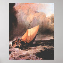 Dutch boats in a squall by Joseph Mallord Turner Posters