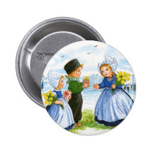 Dutch Children Pinback Button