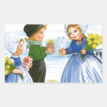 Dutch Children Rectangle Sticker