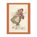 "Dutch Children Skating" Christmas Postcard