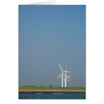 Dutch Dyke with Wind Turbines Note Card