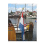 Dutch Flag, Boats & Harbour Lemmer Fryslan Postcar