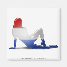 Dutch Girl Silhouette Flag Fridge Magnet