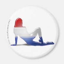 Dutch Girl Silhouette Flag Magnet