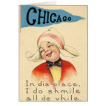 Dutch Girl Smiling in Chicago 1917 Vintage Card
