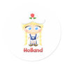 Dutch Girl Round Stickers