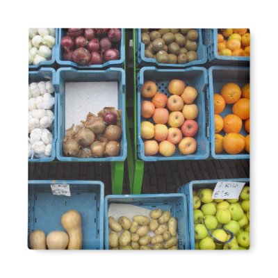 Dutch Grocery Market Fridge Magnets Square by hollandshop