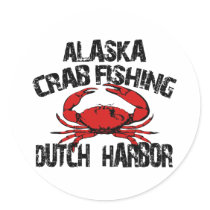 Dutch Harbour Alaska Crab Fishing Round Sticker