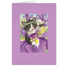 Dutch Iris Kitten Blank Note Card