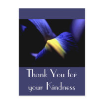 Dutch Iris, Purple Blue, Thank You Postcard Templa