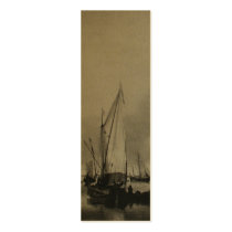 Dutch Painting Boats on Sea Holland Bookmark Business Card Template