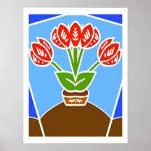Dutch Tulips Abstract Poster