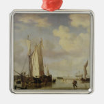 Dutch Vessels Inshore and Men Bathing, 1661 Ornament