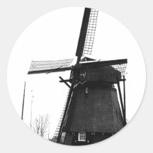 Dutch Windmill_black.png Ronde Stickers