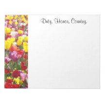 Duty Honor Country Notepads Tulip Flowers custom