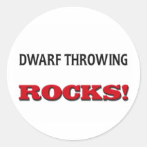 Dwarf Throwing Rocks Sticker