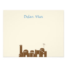 Dylan Max Jerusalem Jewish Bar Mitzvah Personalized Invitation