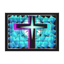 Dynamic Cross Original Art Print on Canvas Stretched Canvas Print