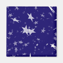 Dynamic Starfield: White Stars on Blue Background Magnets