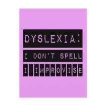 Dyslexia: I don't Spell - I Improvise - Dyslexic Postcards