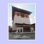 dzong tower bhutan postcards