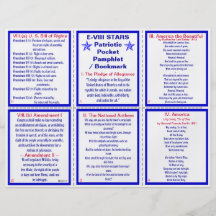 E-8 ** Brochure/signet patriotiques de poche Prospectus Personnalisés