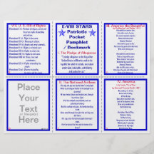 E-8 ** Brochure/signet patriotiques de poche Prospectus Customisé