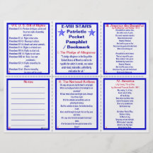 E-8 ** Brochure/signet patriotiques de poche Prospectus Customisé