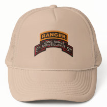 E Co 51st Infantry LRS Scroll, Ranger Tab Trucker Hats