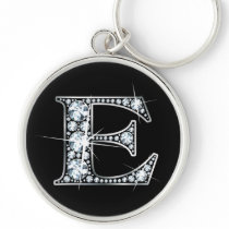 "E" Diamond Bling Keychain