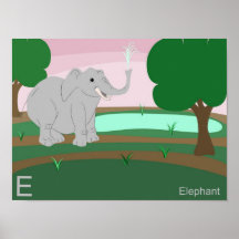 E for elephant Poster
