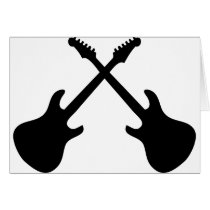 E Guitars Crossed Greeting Cards