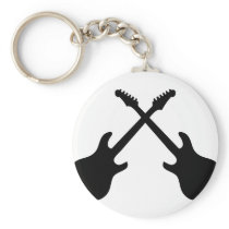 E Guitars Crossed Keychain