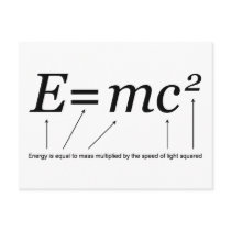 E=MC2 Einstein's Theory of Relativity Postcard