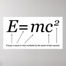 E=MC2 Einstein's Theory of Relativity Posters