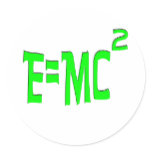 E=MC2 (green) Round Stickers
